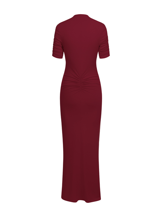 Vittoria maxi - Sukienka formal comfort ECOVERO™ bordowa