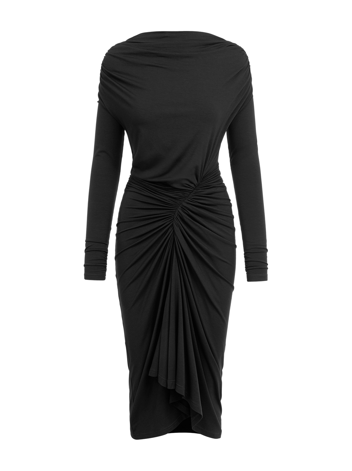 Corsica - Sukienka z przesuniętym marszczeniem ECOVERO™ czarna