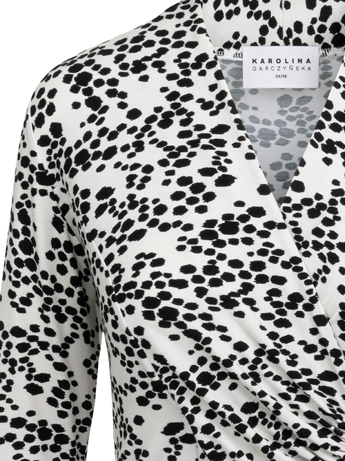 Blair - Bluzka z marszczeniem we wzorze Cruella en Chic