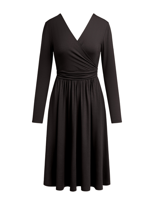 Rosa - Sukienka z dekoltem na plecach ECOVERO™ gorzka czekolada