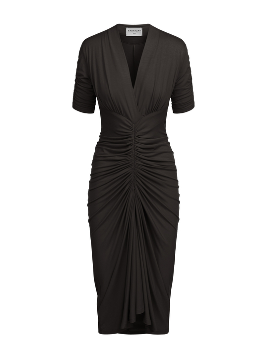 Vittoria midi - Sukienka formal comfort ECOVERO™ gorzka czekolada