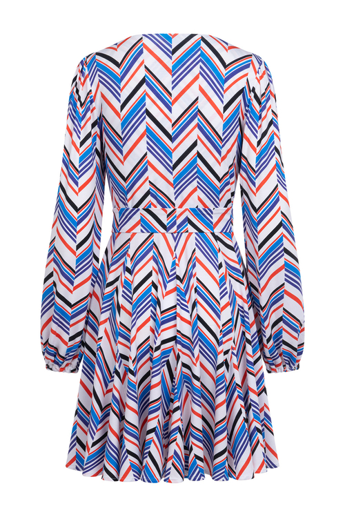 Gaja Mini - rozkloszowana mini z godetami we wzorze Herringbone