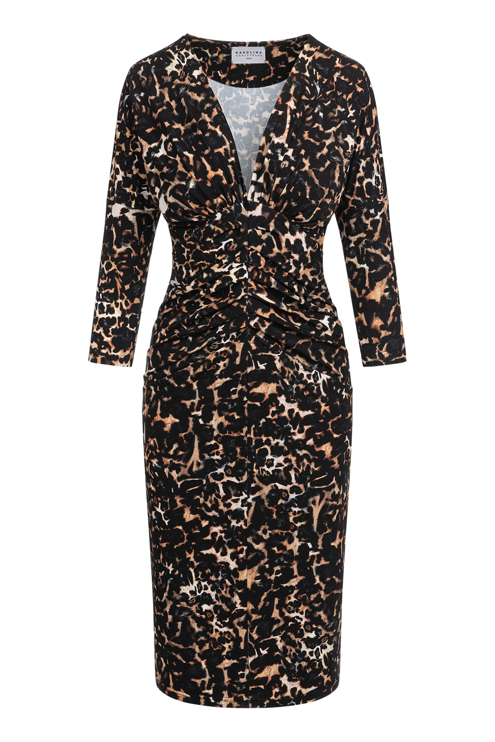 Georgina - Sukienka z drapowaniem we wzorze WildCat