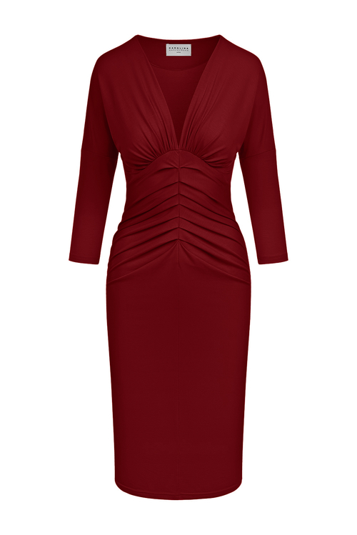 Georgina Midi - Sukienka z drapowaniem Rumba Red