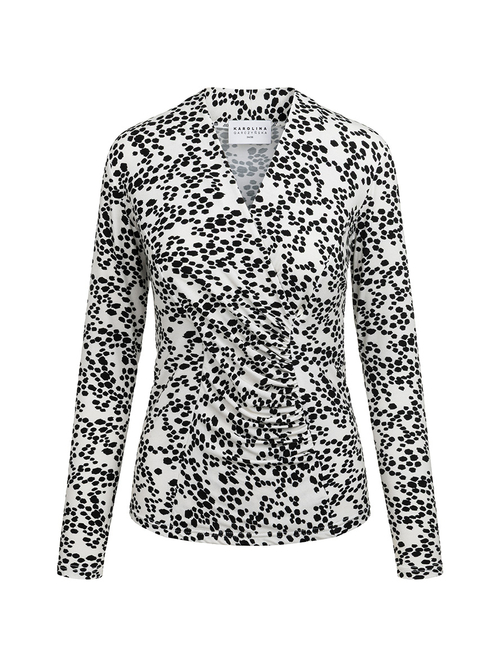 Blair - Bluzka z marszczeniem we wzorze Cruella en Chic