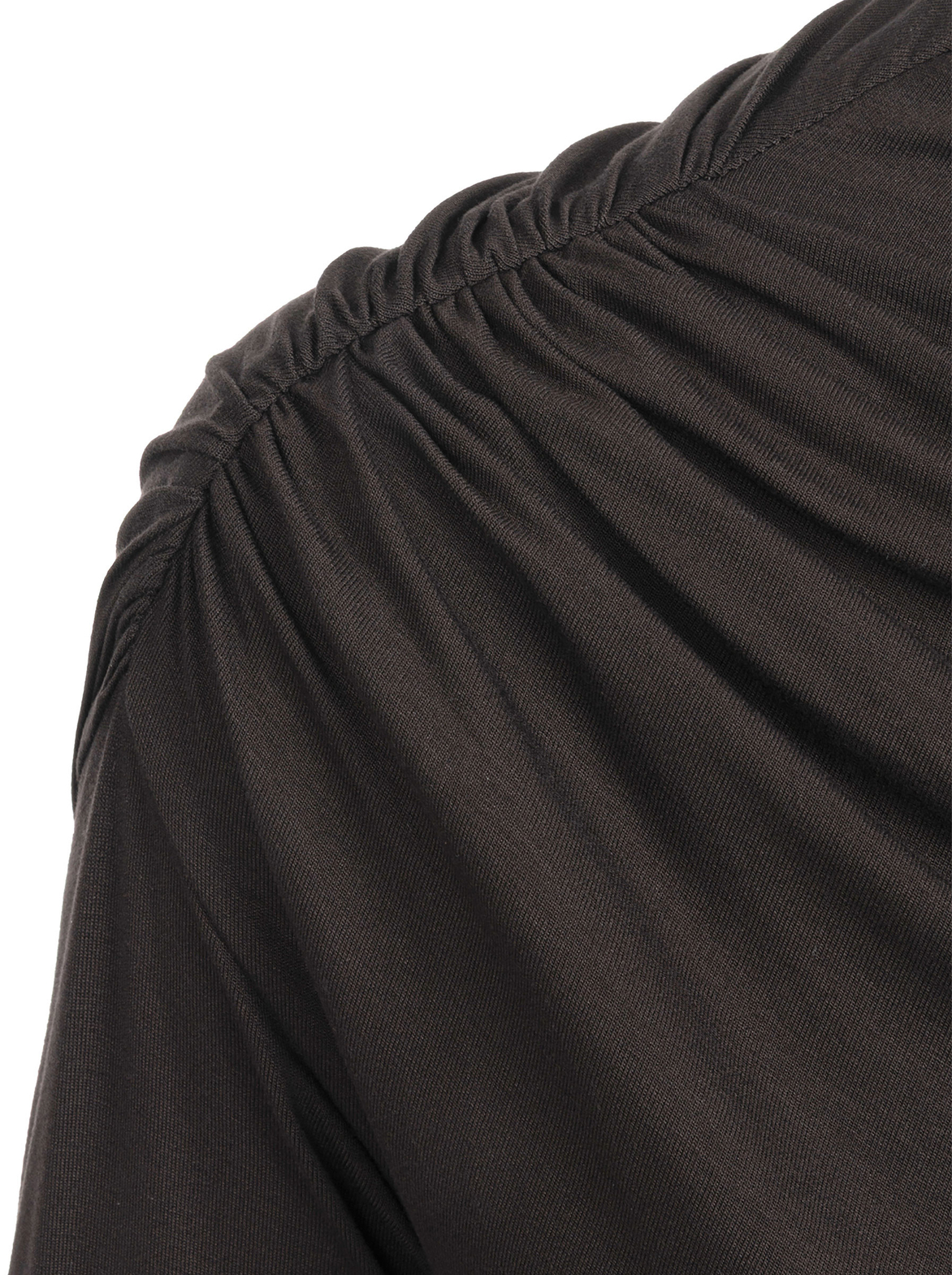 Corsica - Sukienka z przesuniętym marszczeniem ECOVERO™ gorzka czekolada