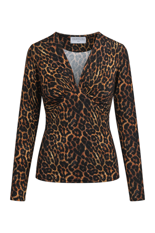 Kate - bluzka w panterkę z wiskozy premium Jungle Chic