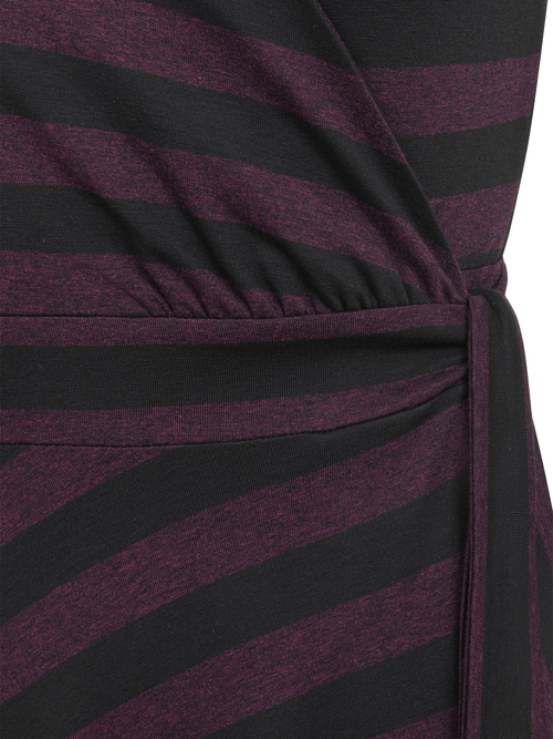 Rita - Sukienka w dziane paski z kołnierzykiem