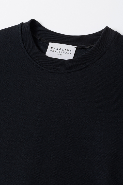 Avenue - Bluza z bawełny ORGANIC w kolorze czarnym