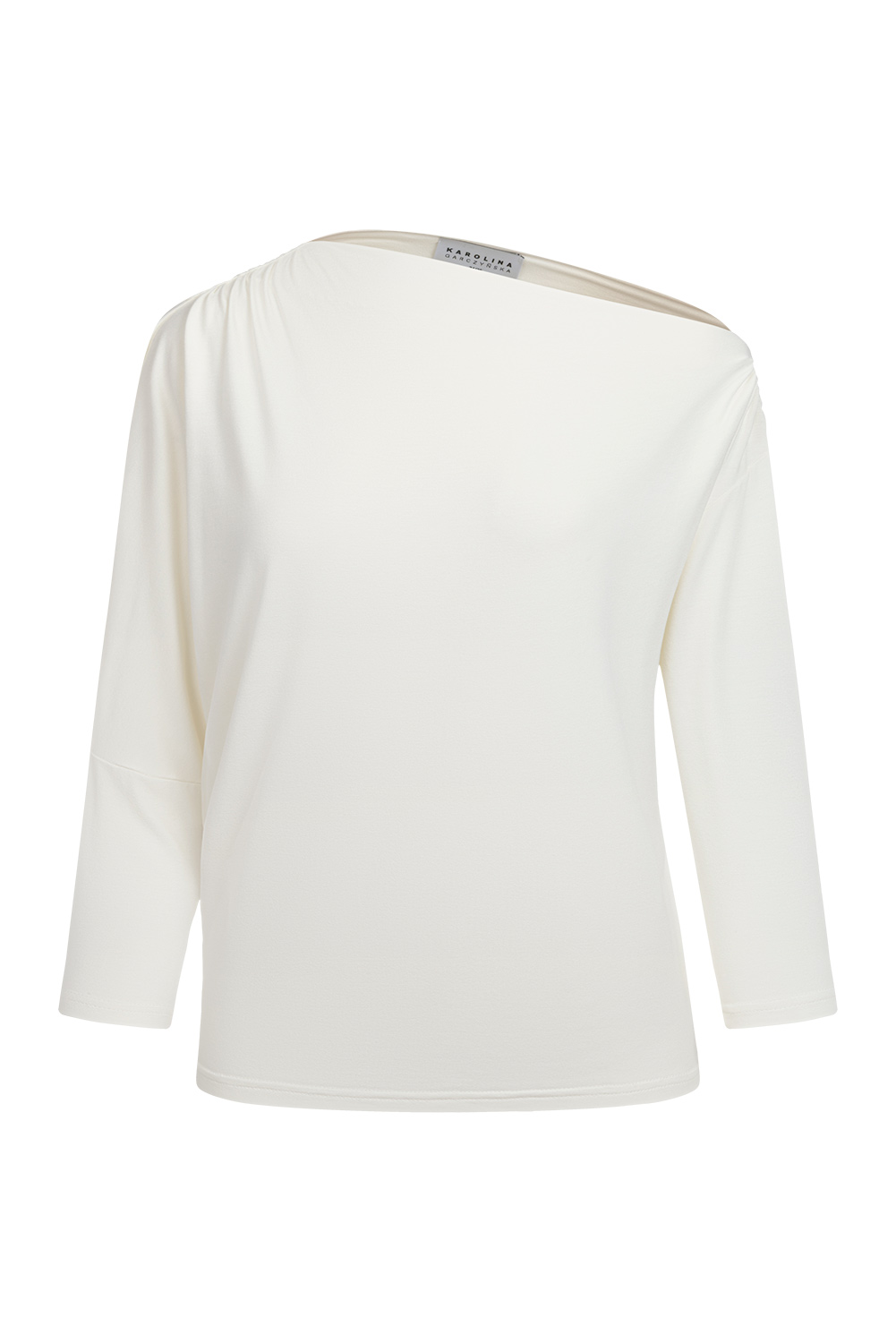 Vera - Asymetryczna bluzka z wiskozy AirJet ecru