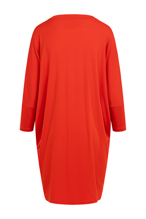 Ida Mini - Krótka sukienka oversize w kolorze PANTONE Poinciana