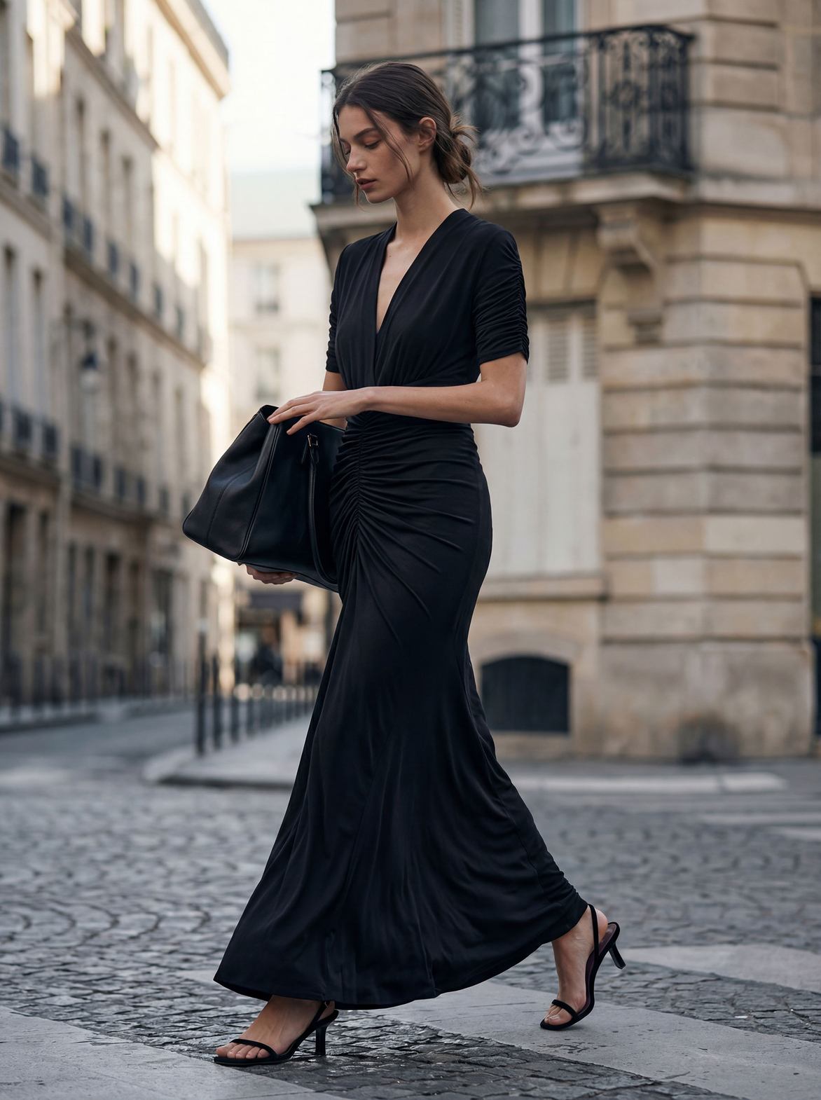 Vittoria maxi - Sukienka formal comfort ECOVERO™ czarna