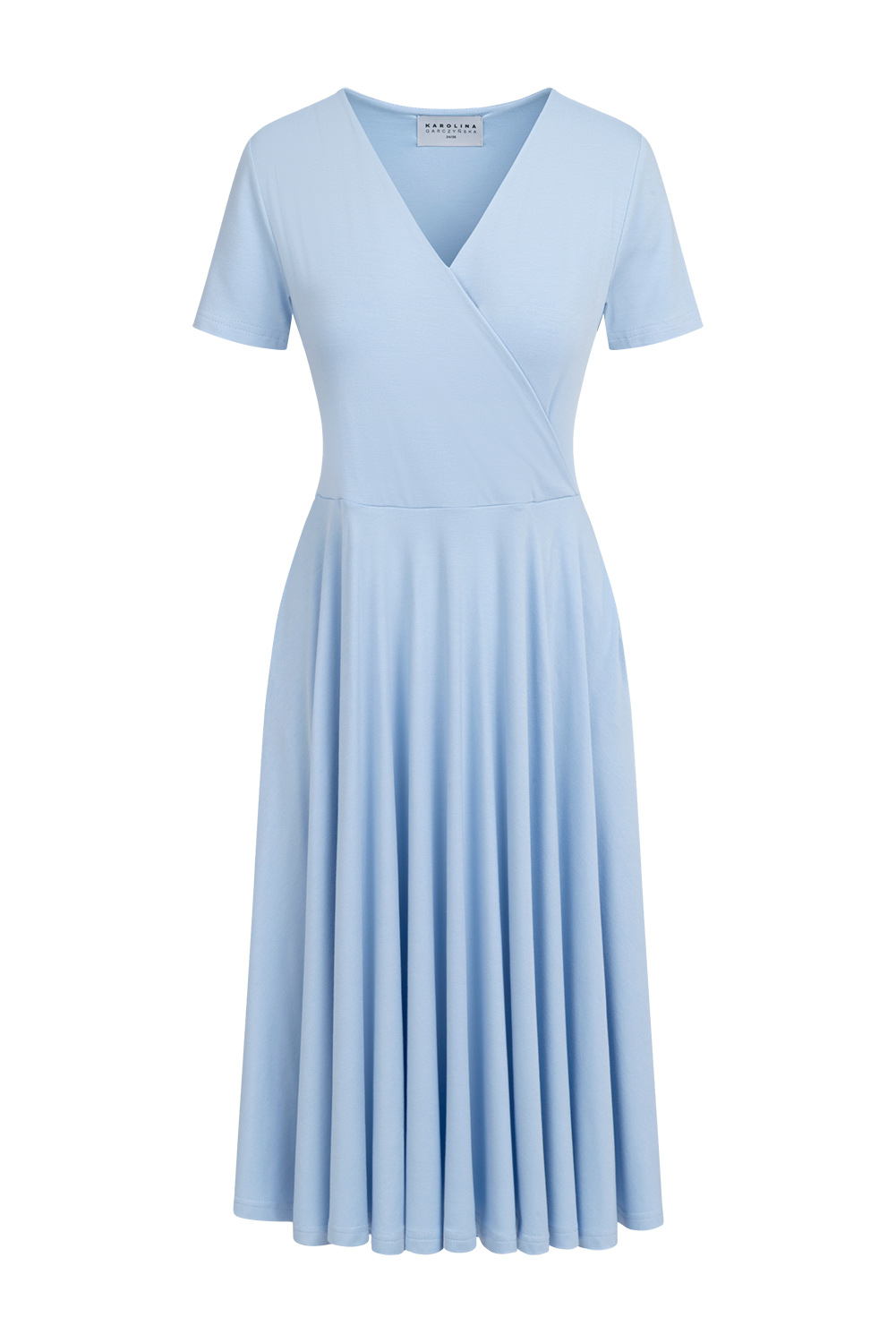 Charlotte - Sukienka z rozkloszowaniem z koła AirJet błękitna