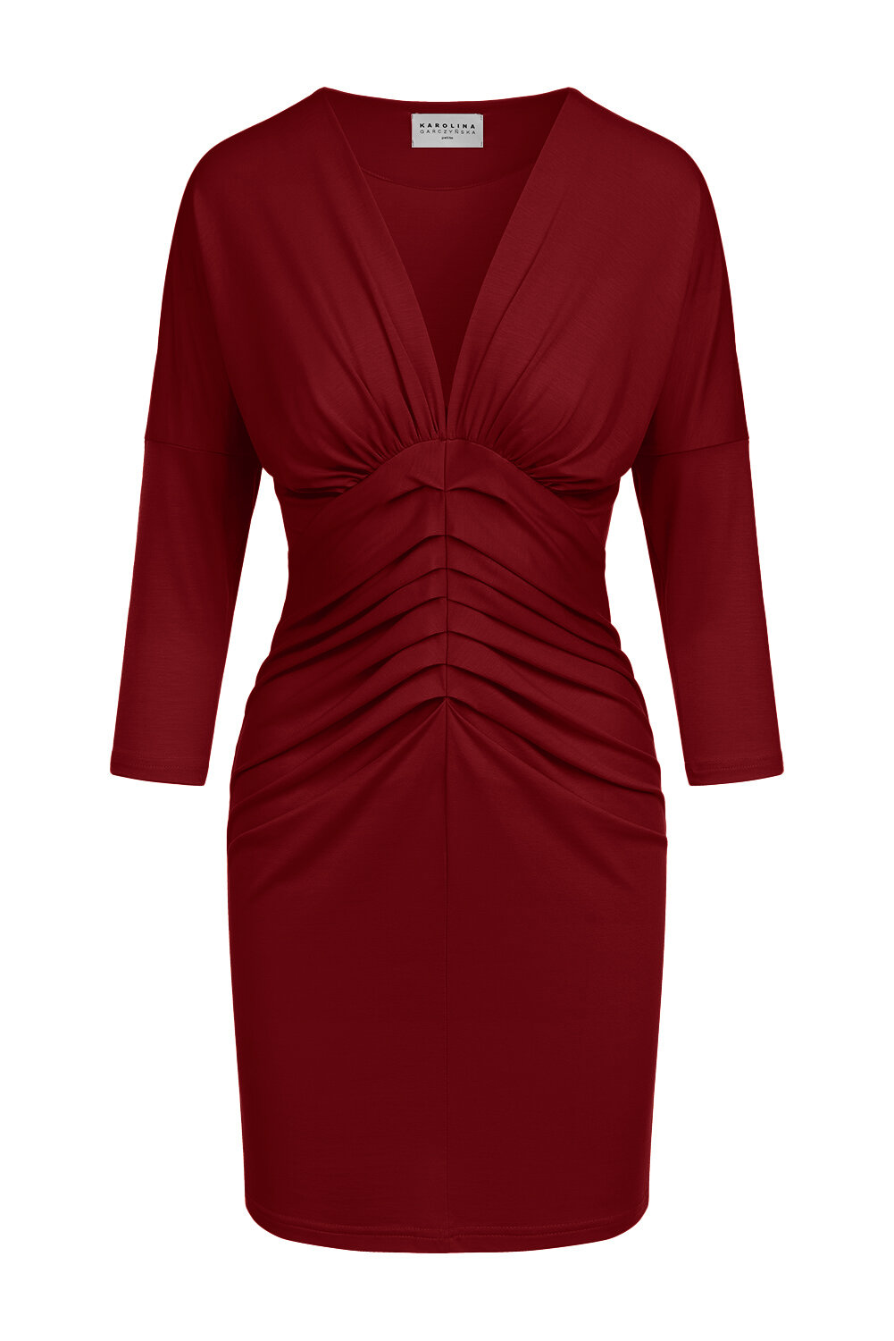 Georgina Mini - krótka sukienka z drapowaniem Rumba Red