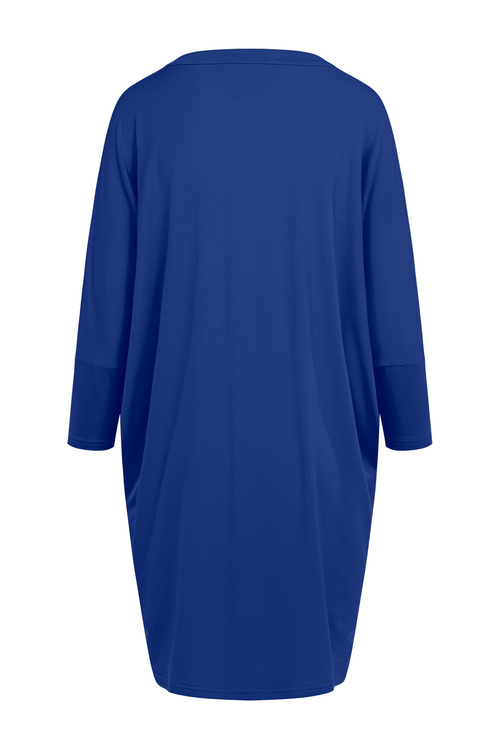 Ida Mini - sukienka oversize z rękawem 3/4 w kolorze PANTONE Princess Blue