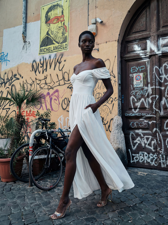 Opera - Sukienka soft drama AirJet ecru