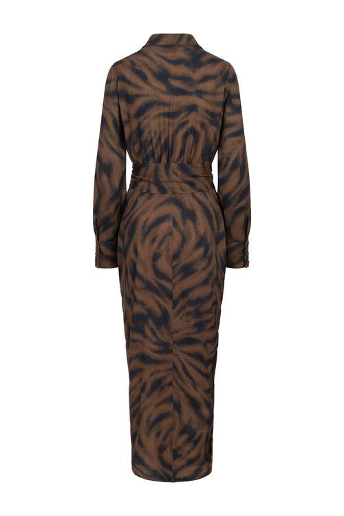 Nairobi - Taliowana sukienka maxi we wzór Zebra Sands