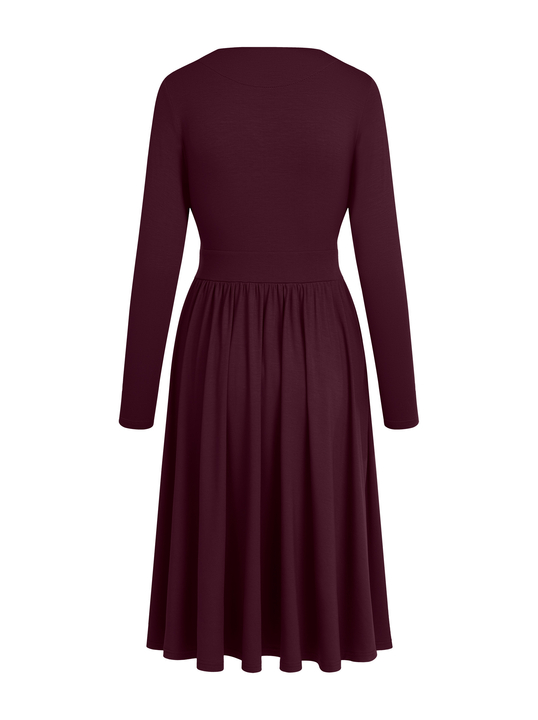 Kate - Klasyczna sukienka fit & flare ECOVERO™ blackberry