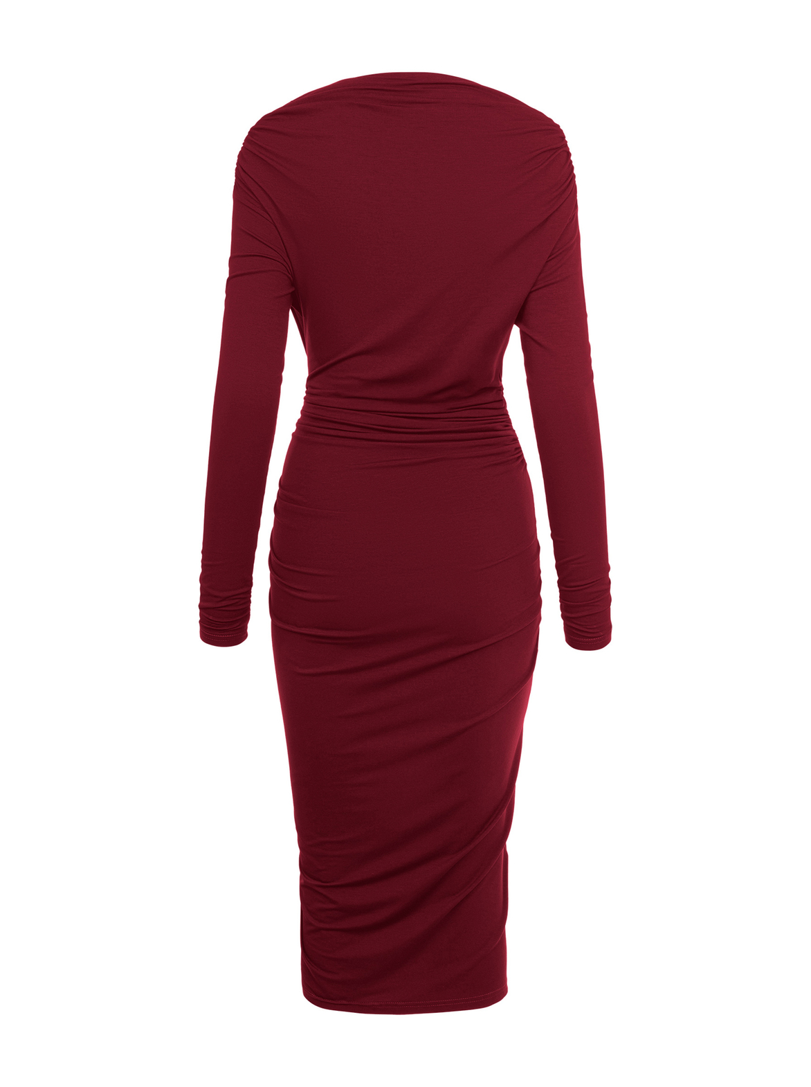 Corsica - Sukienka z przesuniętym marszczeniem ECOVERO™ bordowa