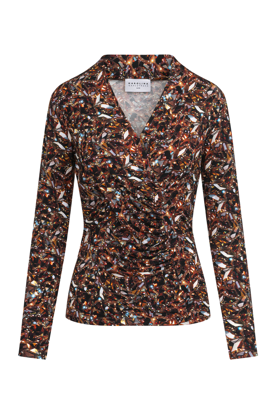 Blair - Bluzka z marszczeniem i kopertowym dekoltem