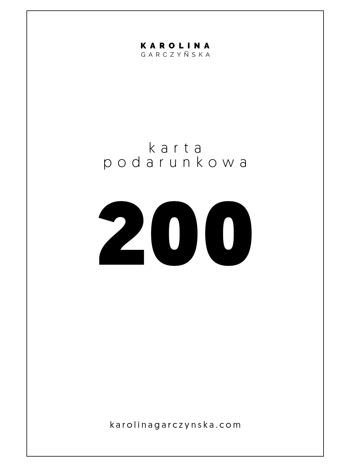 Karta podarunkowa 200 PLN