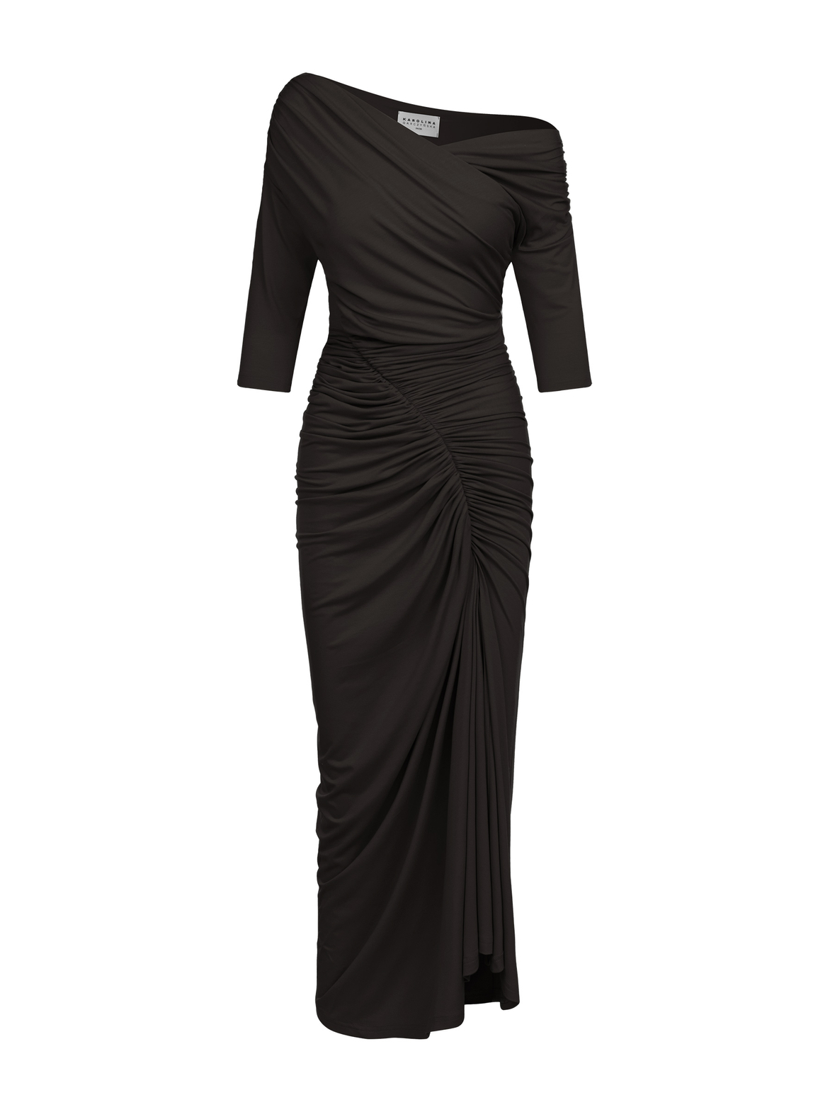 Sorella - Sukienka z dekoltem 3 w 1 ECOVERO™ gorzka czekolada