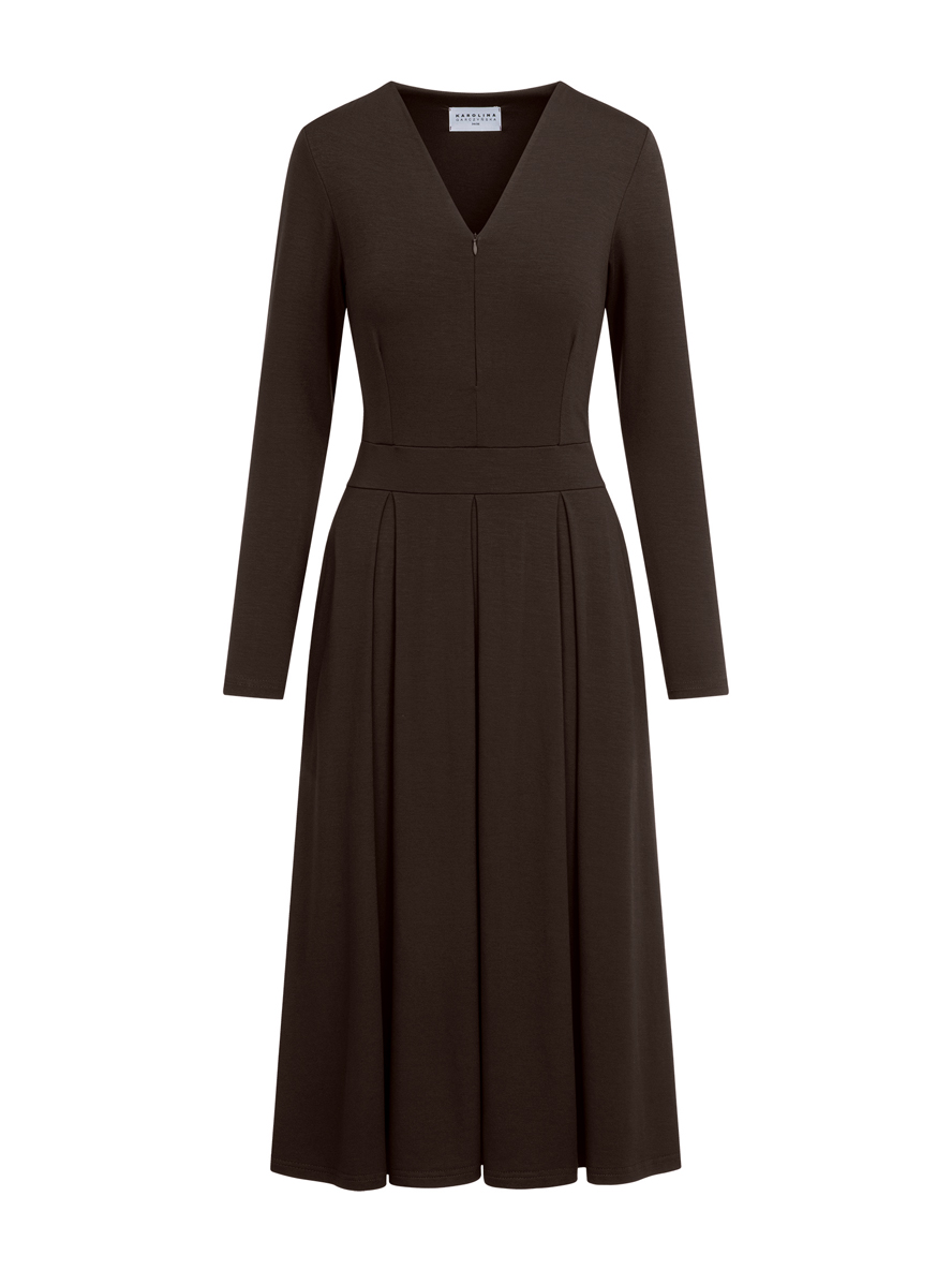 Siena - Sukienka easyelegance ECOVERO™ orzechowa