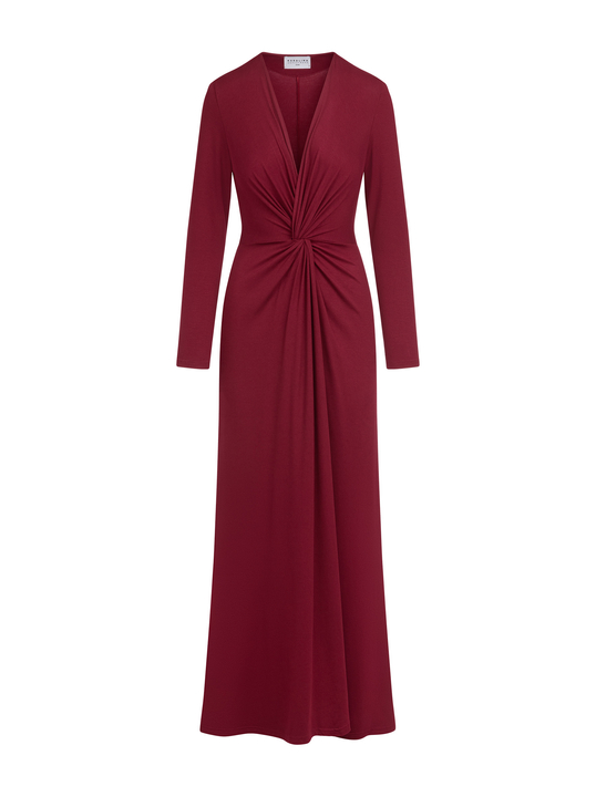 Venice maxi - Sukienka z przełożeniem ECOVERO™ bordowa
