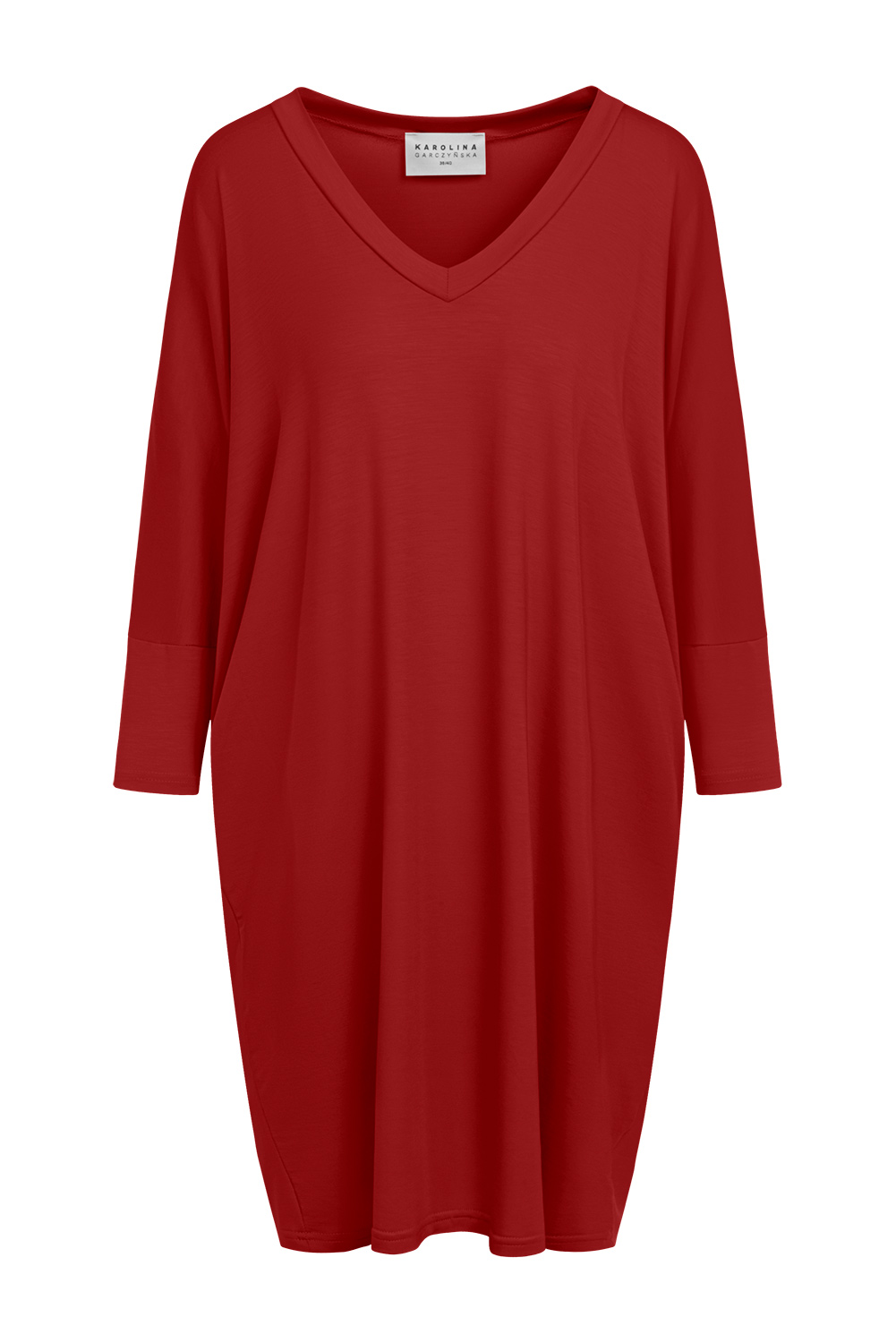 Ida Mini - Krótka sukienka oversize w kolorze PANTONE Jester Red