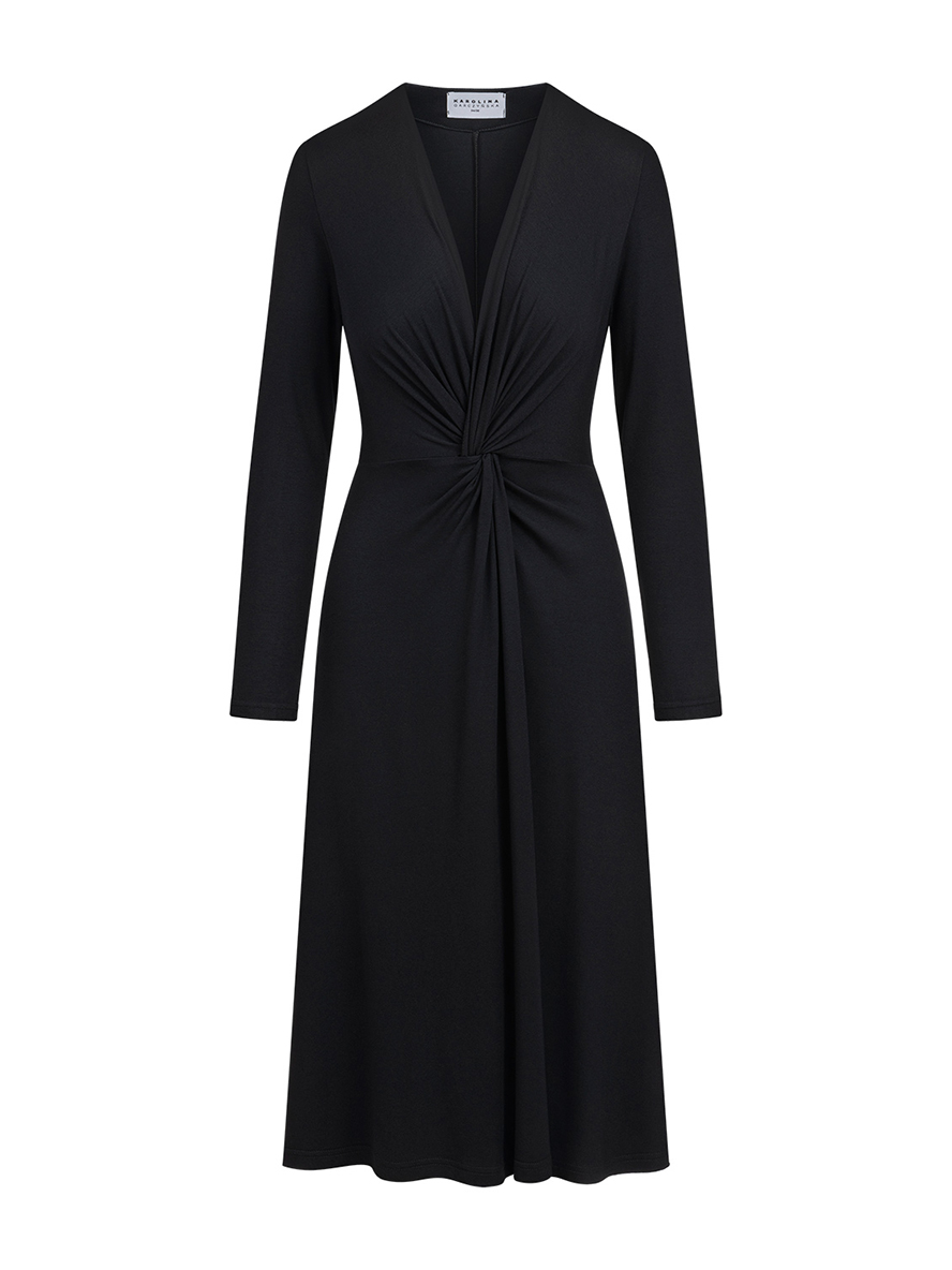 Venice - Czarna sukienka z supłem ECOVERO™