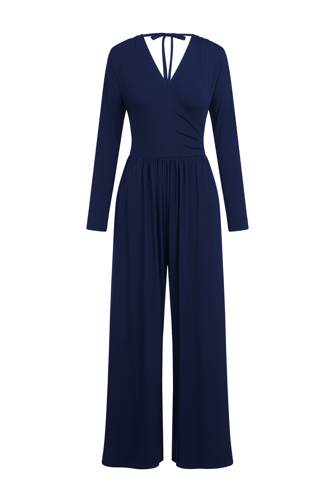 Muse - Kombinezon z szeroką nogawką i rękawem ECOVERO™ granatowy