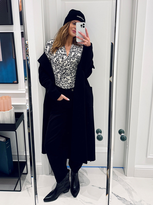 Blair - Bluzka z marszczeniem we wzorze Cruella en Chic