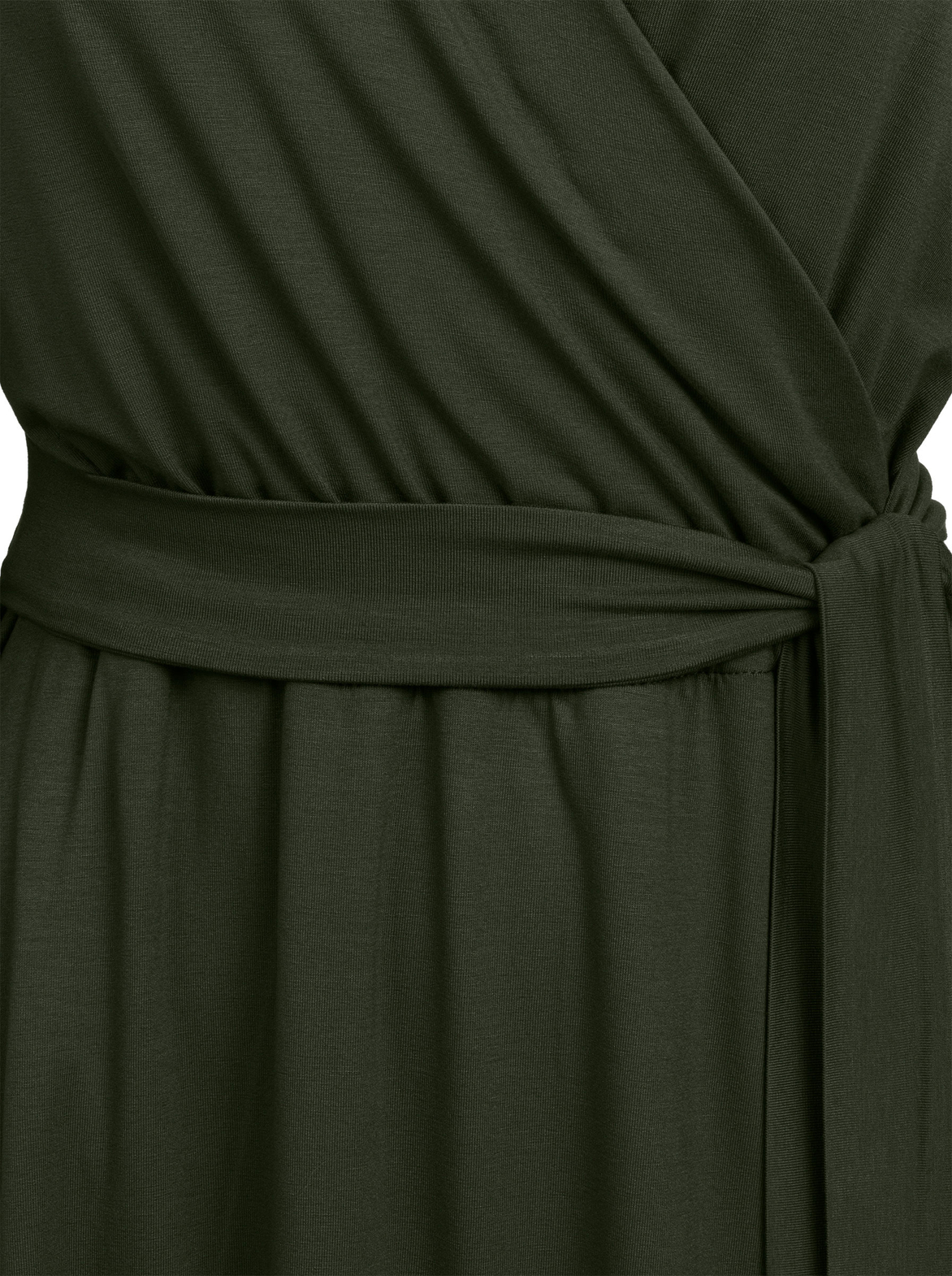 Scarlet - Ponadczasowa sukienka kopertowa ECOVERO™ oliwkowa