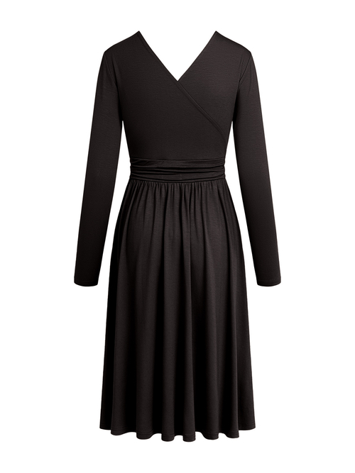 Rosa - Sukienka z dekoltem na plecach ECOVERO™ gorzka czekolada