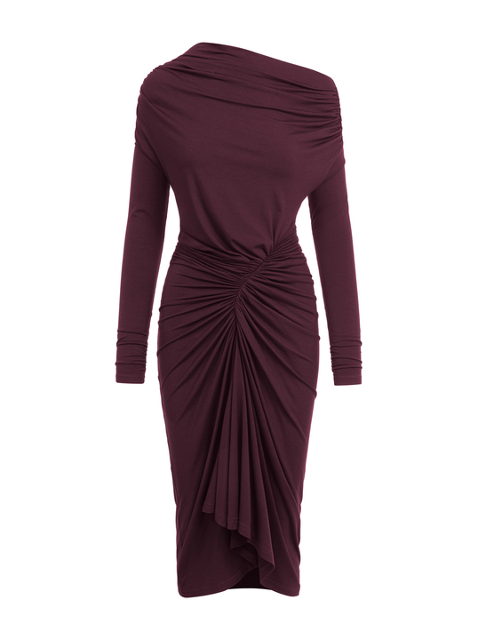 Corsica - Sukienka z przesuniętym marszczeniem ECOVERO™ blackberry