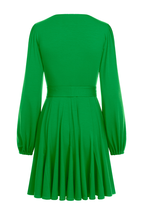Gaja Mini - rozkloszowana mini z godetami w kolorze PANTONE Fern Green