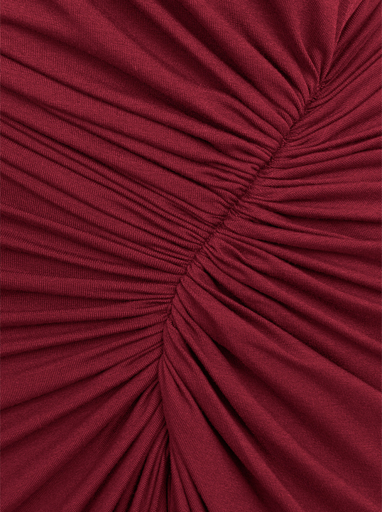 Corsica - Sukienka z przesuniętym marszczeniem ECOVERO™ bordowa