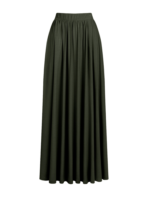 Montana - Spódnica maxi kolorze ciemnej oliwki ECOVERO™