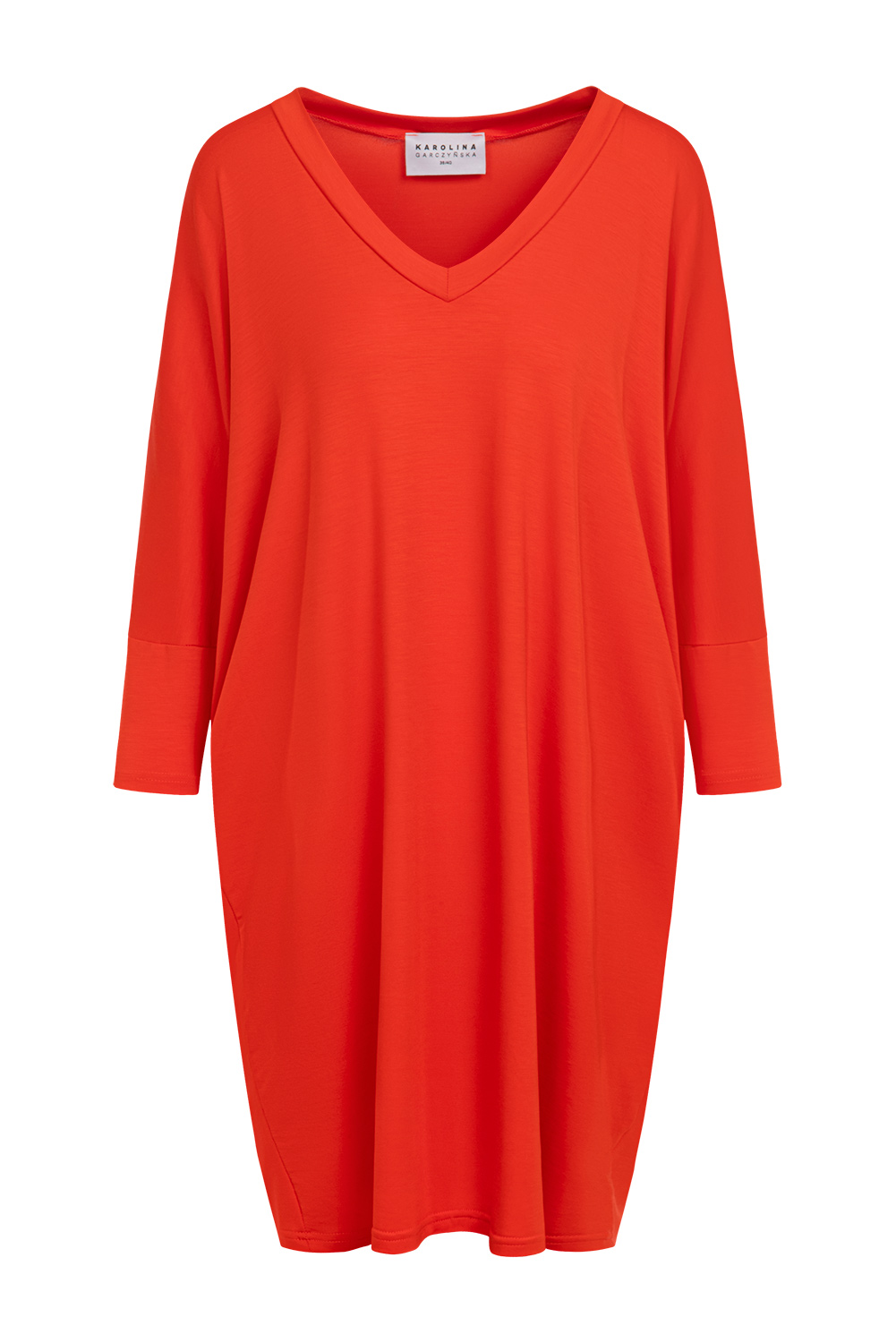 Ida Mini - Krótka sukienka oversize w kolorze PANTONE Poinciana