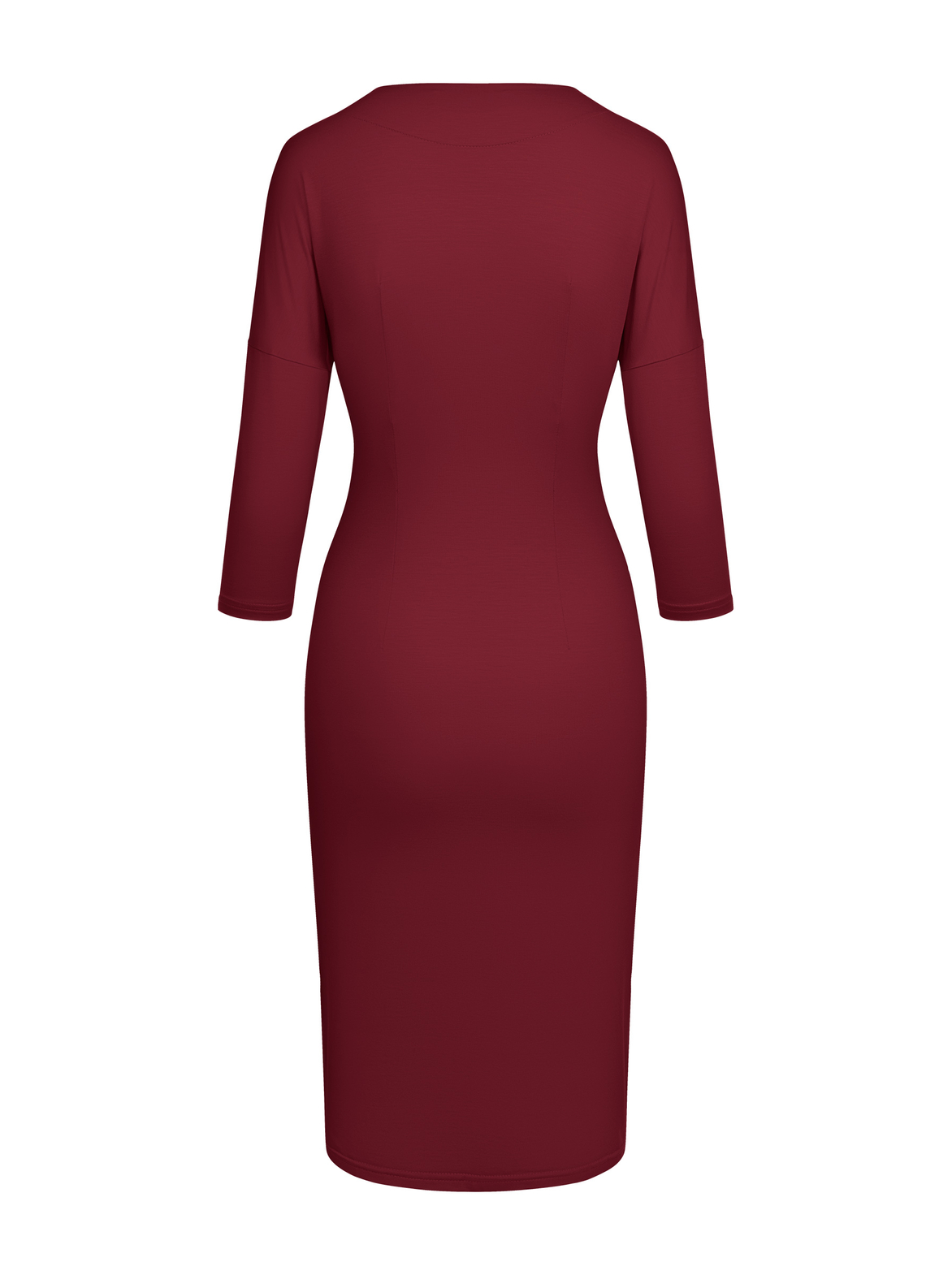 Georgina - Sukienka z drapowaniem ECOVERO™ bordowa
