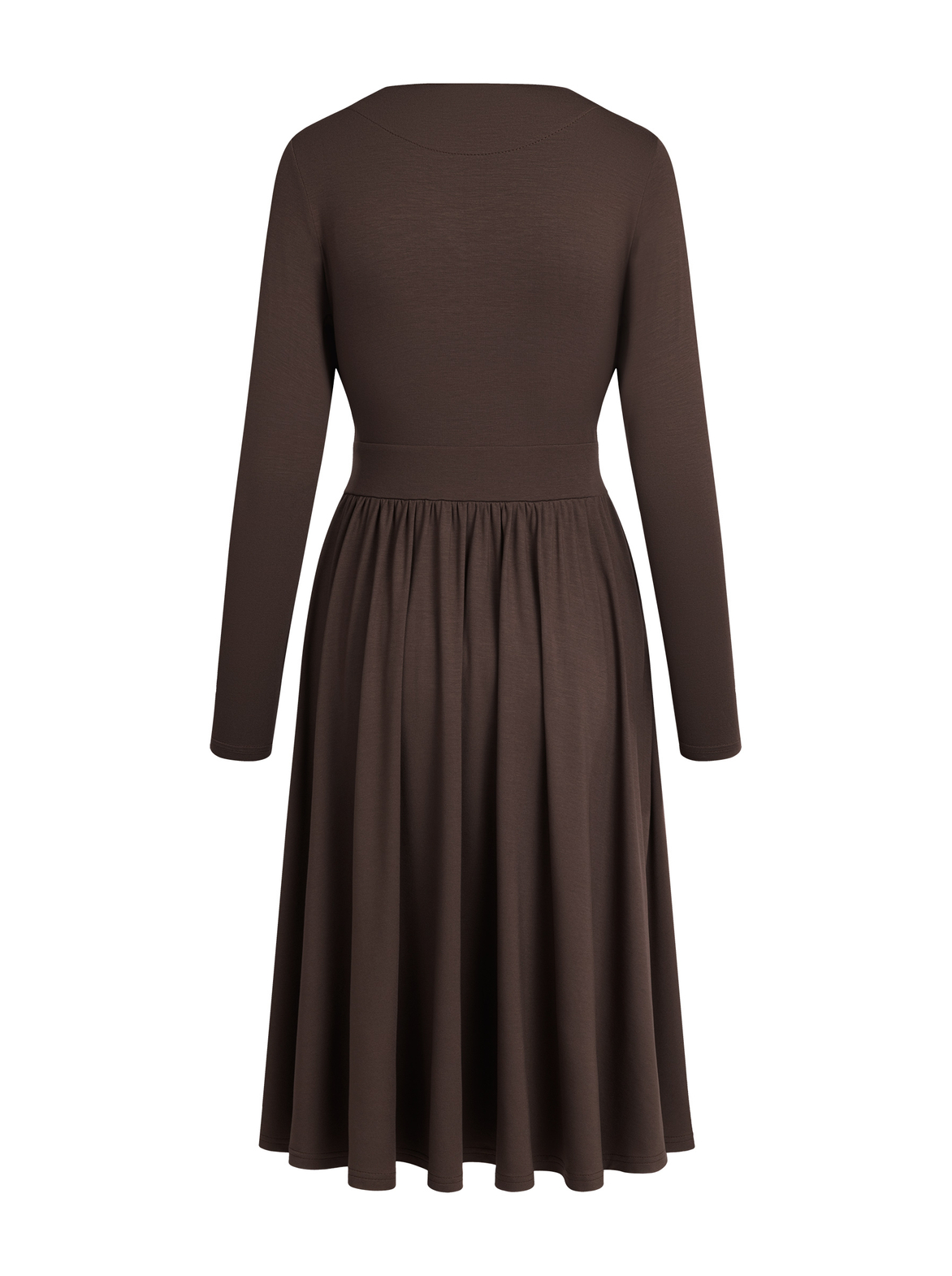 Kate - Klasyczna sukienka fit & flare AirJet orzechowy brąz