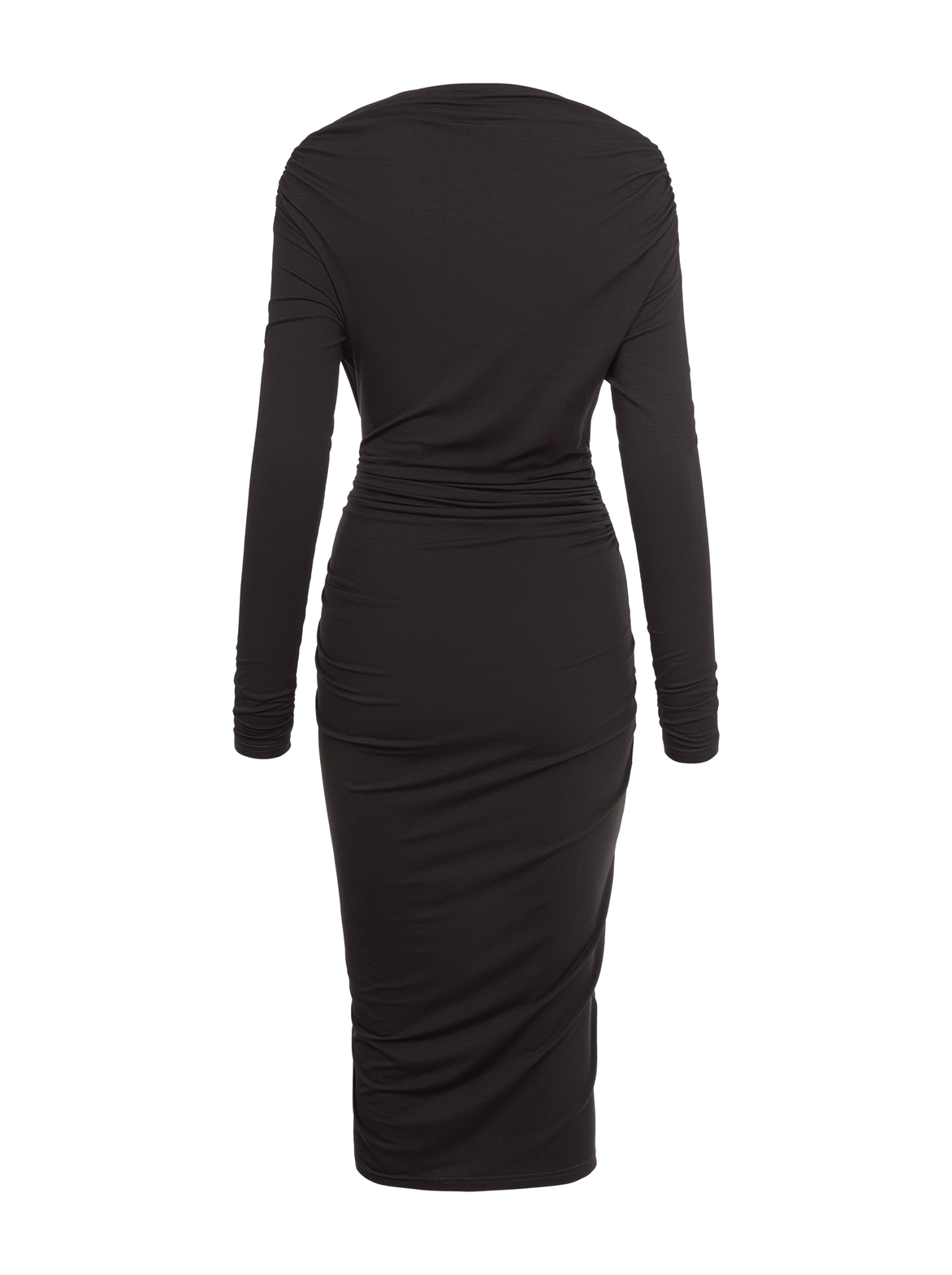 Corsica - Sukienka z przesuniętym marszczeniem ECOVERO™ gorzka czekolada