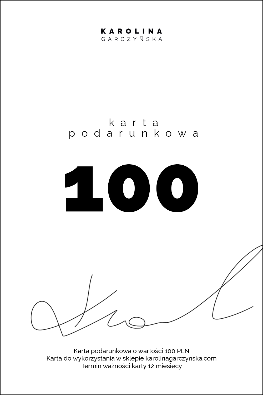Karta podarunkowa 100 PLN