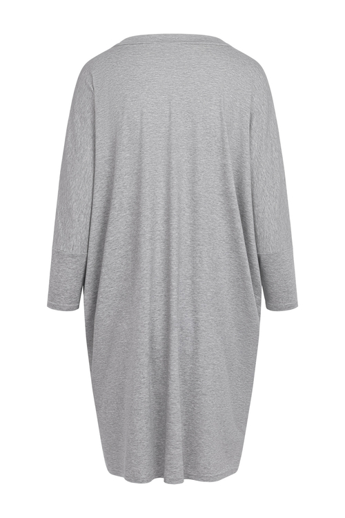 Ida Mini - Krótka sukienka oversize w kolorze Szary melanż