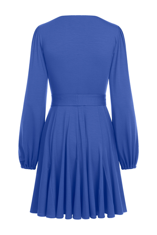 Gaja Mini - rozkloszowana mini z godetami w kolorze PANTONE Very Peri