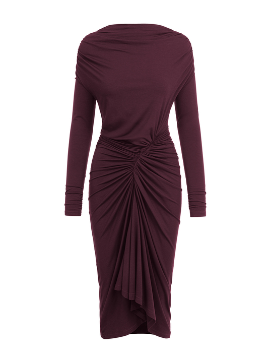 Corsica - Sukienka z przesuniętym marszczeniem ECOVERO™ blackberry