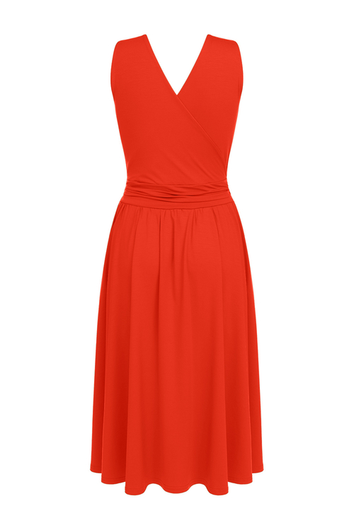 Rim Midi - sukienka bez rękawów dekolt plecy PANTONE Poinciana