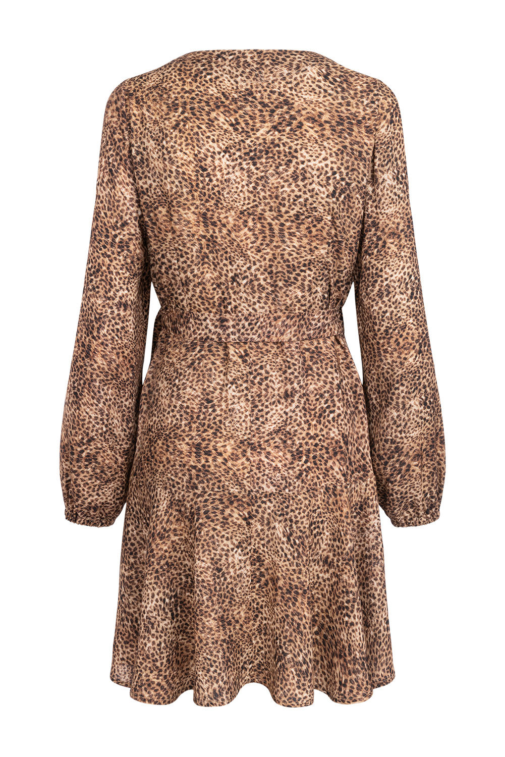 Gozo - Kopertowa sukienka mini z długim rękawem Safari