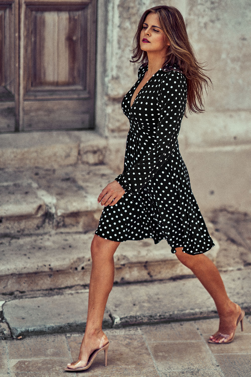 Monroe Mini - Sukienka z dzianiny premium Polka Dots