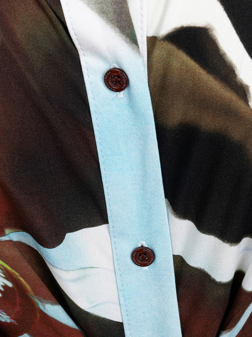 Nairobi - Rozpinana sukienka z marszczeniem Organic ECOVERO™